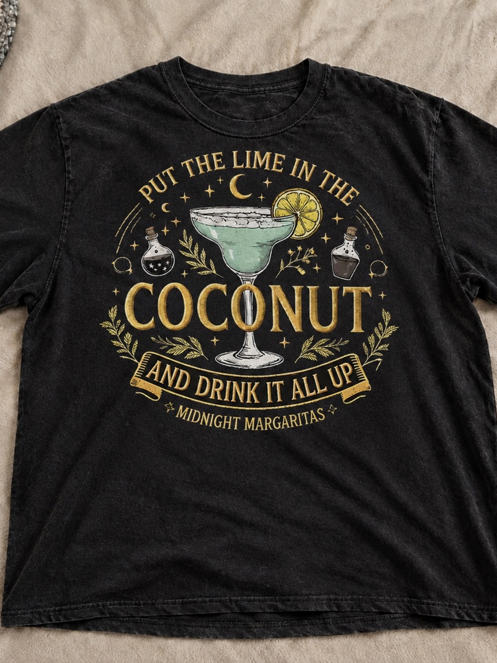 Midnight Margaritas 'Put the Lime in the Coconut' Graphic Tee - Black Unisex